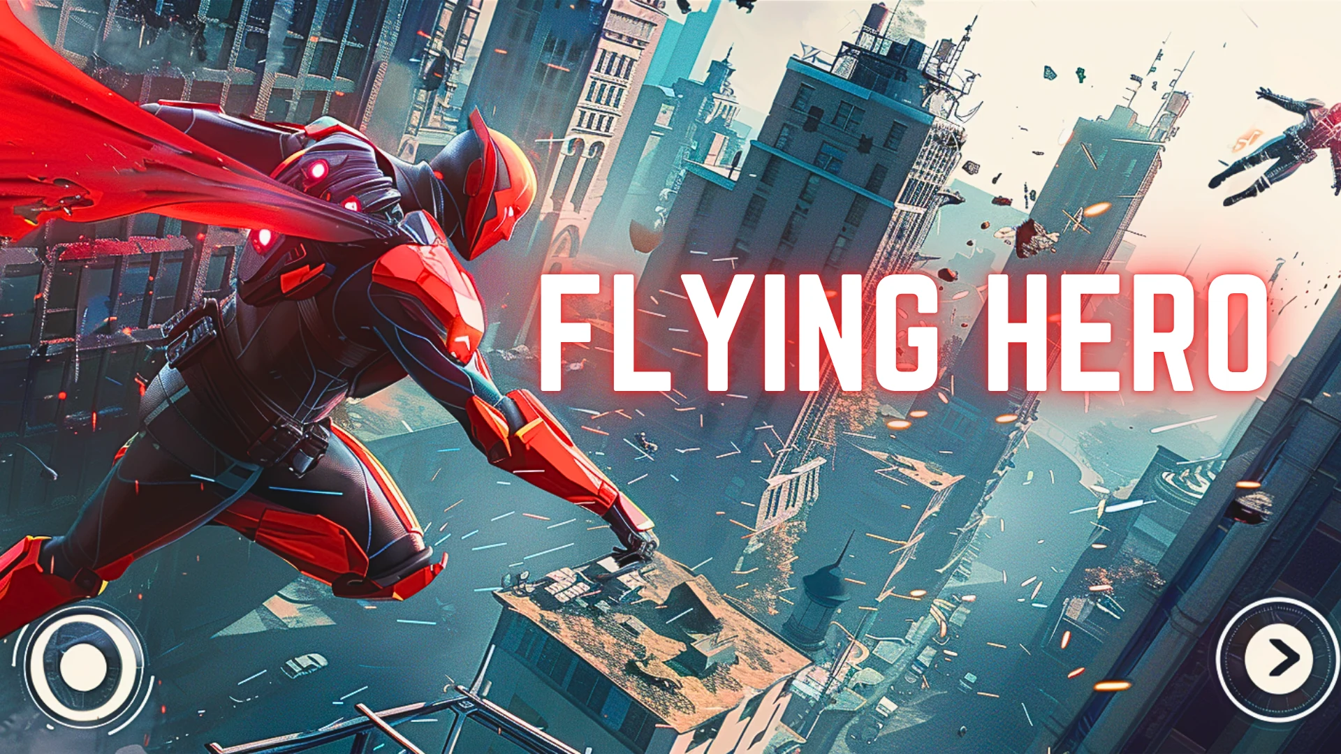 Flying hero man iron hero suit screenshot