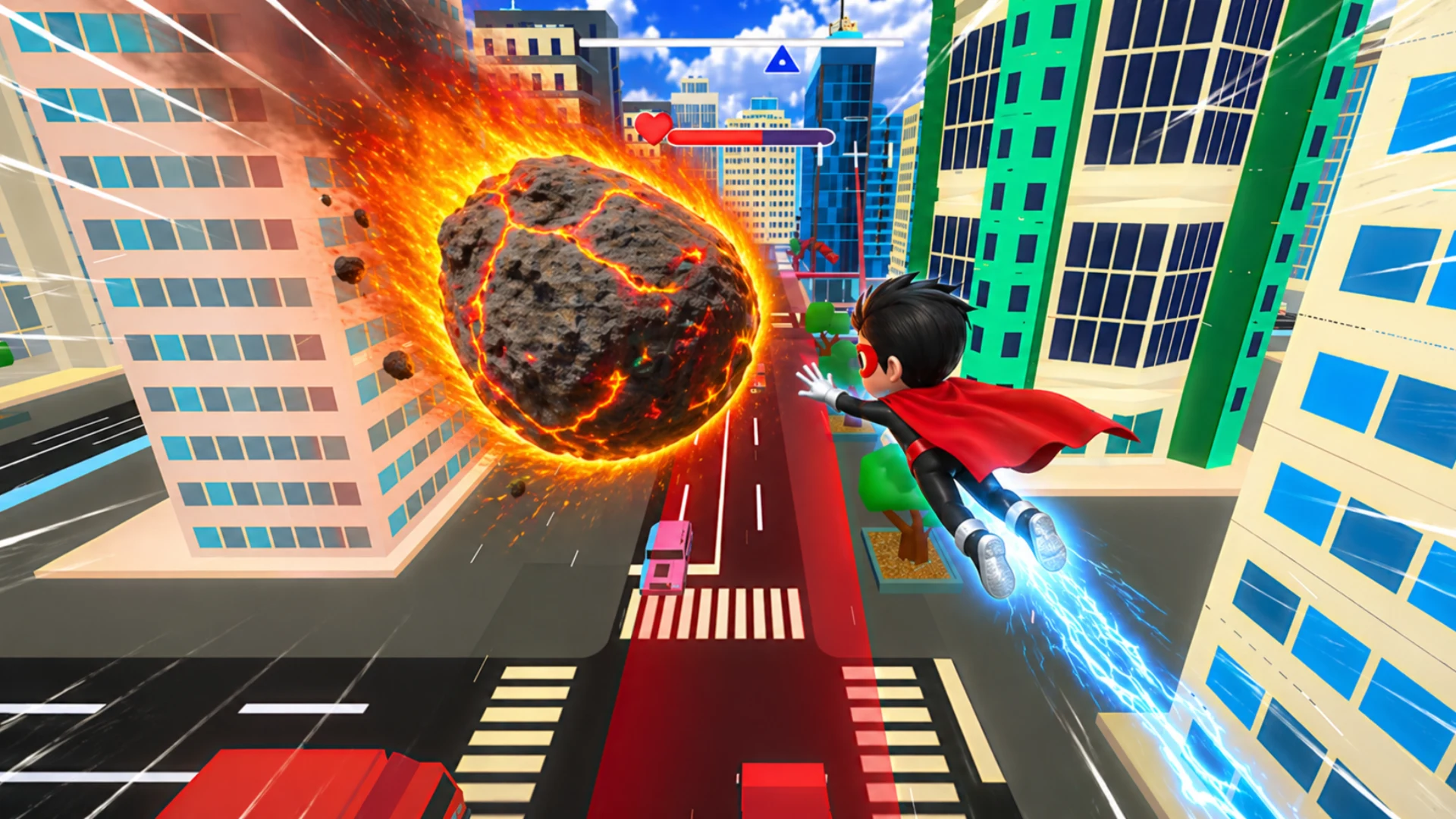 Flying hero man iron hero suit screenshot