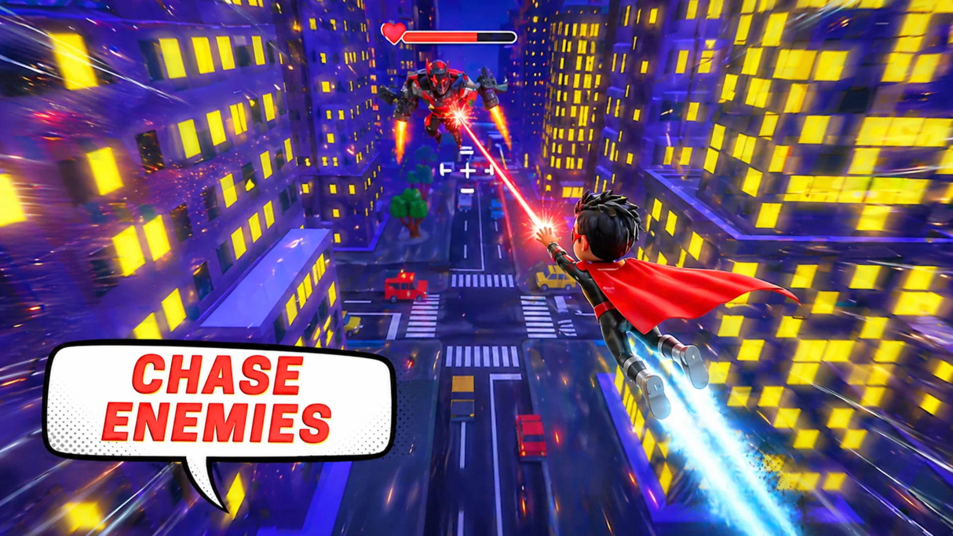 Flying hero man iron hero suit screenshot